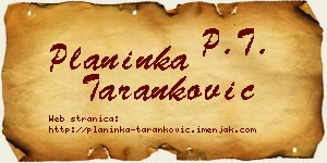 Planinka Taranković vizit kartica